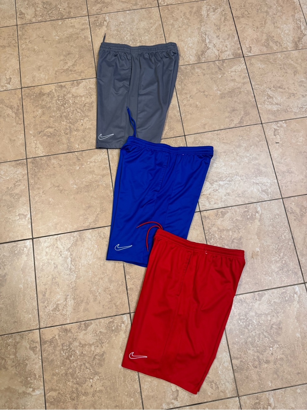 Nike Kids' Athletic Shorts - Red, Royal Blue, Gray NIKE DRI-FIT - Picture 1 of 4